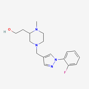 molecular formula C17H23FN4O B6013041 2-(4-{[1-(2-fluorophenyl)-1H-pyrazol-4-yl]methyl}-1-methyl-2-piperazinyl)ethanol trifluoroacetate (salt) 