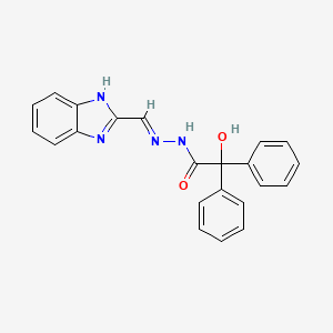 molecular formula C22H18N4O2 B6013046 N'-(1H-benzimidazol-2-ylmethylene)-2-hydroxy-2,2-diphenylacetohydrazide 
