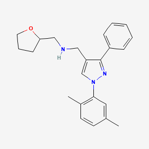 molecular formula C23H27N3O B6013049 1-[1-(2,5-dimethylphenyl)-3-phenyl-1H-pyrazol-4-yl]-N-(tetrahydro-2-furanylmethyl)methanamine 