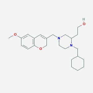 molecular formula C24H36N2O3 B6013057 2-{1-(cyclohexylmethyl)-4-[(6-methoxy-2H-chromen-3-yl)methyl]-2-piperazinyl}ethanol 