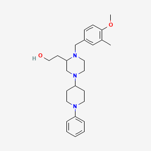 molecular formula C26H37N3O2 B6013071 2-[1-(4-methoxy-3-methylbenzyl)-4-(1-phenyl-4-piperidinyl)-2-piperazinyl]ethanol 