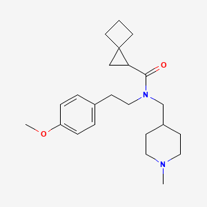 molecular formula C23H34N2O2 B6013091 N-[2-(4-methoxyphenyl)ethyl]-N-[(1-methyl-4-piperidinyl)methyl]spiro[2.3]hexane-1-carboxamide 