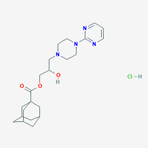 molecular formula C22H33ClN4O3 B6013121 2-hydroxy-3-[4-(2-pyrimidinyl)-1-piperazinyl]propyl 1-adamantanecarboxylate hydrochloride 