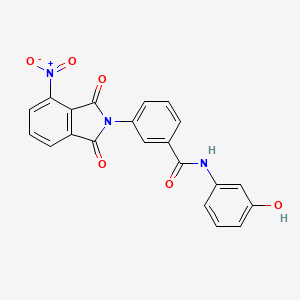 molecular formula C21H13N3O6 B6013135 N-(3-hydroxyphenyl)-3-(4-nitro-1,3-dioxo-1,3-dihydro-2H-isoindol-2-yl)benzamide 