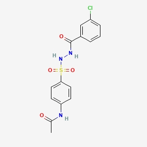 molecular formula C15H14ClN3O4S B6013174 N-(4-{[2-(3-chlorobenzoyl)hydrazino]sulfonyl}phenyl)acetamide 