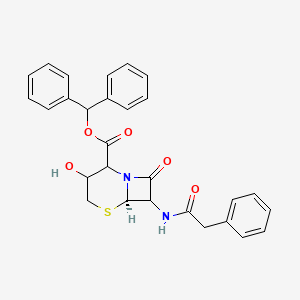 molecular formula C28H26N2O5S B601321 Diphenylmethyl (6R)-3-hydroxy-8-oxo-7-(2-phenylacetamido)-5-thia-1-azabicyclo[4.2.0]octane-2-carboxylate CAS No. 51762-51-7