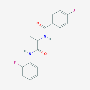molecular formula C16H14F2N2O2 B6013231 4-fluoro-N-{2-[(2-fluorophenyl)amino]-1-methyl-2-oxoethyl}benzamide 