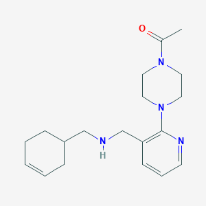 molecular formula C19H28N4O B6013257 1-[2-(4-acetyl-1-piperazinyl)-3-pyridinyl]-N-(3-cyclohexen-1-ylmethyl)methanamine 