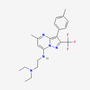 molecular formula C21H26F3N5 B6013263 N,N-diethyl-N'-[5-methyl-3-(4-methylphenyl)-2-(trifluoromethyl)pyrazolo[1,5-a]pyrimidin-7-yl]-1,2-ethanediamine 