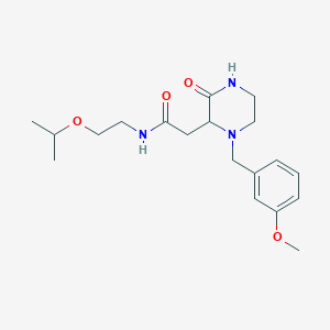 molecular formula C19H29N3O4 B6013286 N-(2-isopropoxyethyl)-2-[1-(3-methoxybenzyl)-3-oxo-2-piperazinyl]acetamide 