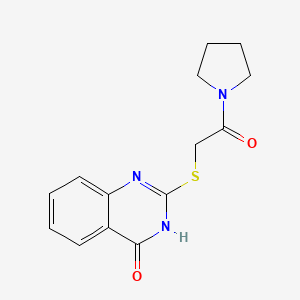molecular formula C14H15N3O2S B6013292 2-{[2-oxo-2-(1-pyrrolidinyl)ethyl]thio}-4(3H)-quinazolinone 