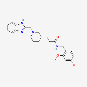 molecular formula C25H32N4O3 B6013313 3-[1-(1H-benzimidazol-2-ylmethyl)-3-piperidinyl]-N-(2,4-dimethoxybenzyl)propanamide 