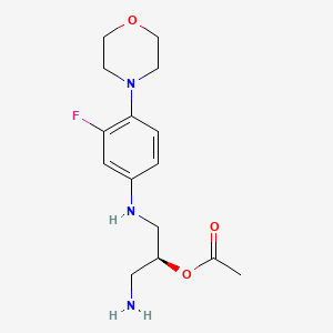molecular formula C15H22FN3O3 B601332 N-去乙酰基-N,O-去羰基 O-乙酰基利奈唑胺 CAS No. 333753-71-2
