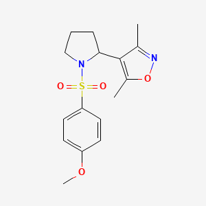 molecular formula C16H20N2O4S B6013320 4-{1-[(4-methoxyphenyl)sulfonyl]-2-pyrrolidinyl}-3,5-dimethylisoxazole 