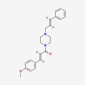 molecular formula C23H26N2O2 B6013329 1-[3-(4-methoxyphenyl)acryloyl]-4-(3-phenyl-2-propen-1-yl)piperazine 