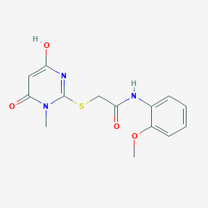 molecular formula C14H15N3O4S B6013335 2-[(4-hydroxy-1-methyl-6-oxo-1,6-dihydro-2-pyrimidinyl)thio]-N-(2-methoxyphenyl)acetamide 