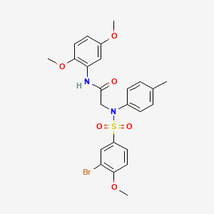 molecular formula C24H25BrN2O6S B6013338 N~2~-[(3-bromo-4-methoxyphenyl)sulfonyl]-N~1~-(2,5-dimethoxyphenyl)-N~2~-(4-methylphenyl)glycinamide 