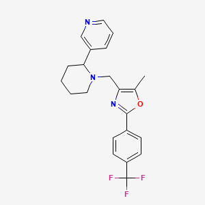 molecular formula C22H22F3N3O B6013351 3-[1-({5-methyl-2-[4-(trifluoromethyl)phenyl]-1,3-oxazol-4-yl}methyl)-2-piperidinyl]pyridine 