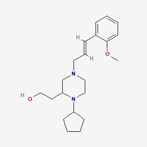 molecular formula C21H32N2O2 B6013369 2-{1-cyclopentyl-4-[(2E)-3-(2-methoxyphenyl)-2-propen-1-yl]-2-piperazinyl}ethanol 