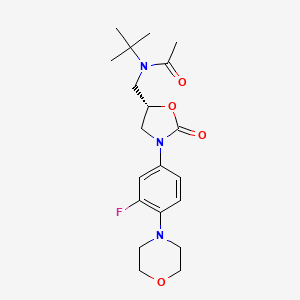 molecular formula C20H28FN3O4 B601337 N-叔丁基-N-[[(5S)-3-(3-氟-4-吗啉-4-基苯基)-2-氧代-1,3-恶唑烷-5-基]甲基]乙酰胺 CAS No. 1215006-11-3