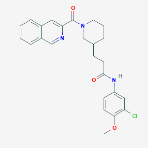 molecular formula C25H26ClN3O3 B6013375 N-(3-chloro-4-methoxyphenyl)-3-[1-(3-isoquinolinylcarbonyl)-3-piperidinyl]propanamide 