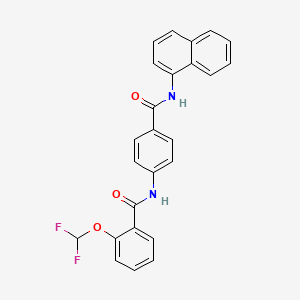 molecular formula C25H18F2N2O3 B6013387 2-(difluoromethoxy)-N-{4-[(1-naphthylamino)carbonyl]phenyl}benzamide 