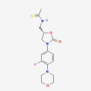 molecular formula C16H20FN3O3S B601339 (S)-N-((3-(3-氟-4-吗啉苯基)-2-氧代恶唑烷-5-基)甲基)乙硫酰胺 CAS No. 216868-57-4