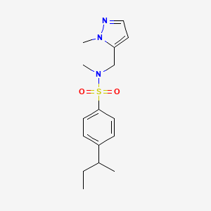 molecular formula C16H23N3O2S B6013398 4-sec-butyl-N-methyl-N-[(1-methyl-1H-pyrazol-5-yl)methyl]benzenesulfonamide 