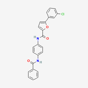 molecular formula C24H17ClN2O3 B6013401 N-[4-(benzoylamino)phenyl]-5-(3-chlorophenyl)-2-furamide 