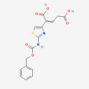 molecular formula C16H14N2O6S B601341 2-(2-{[(Benzyloxy)carbonyl]amino}-1,3-thiazol-4-yl)pent-2-enedioic acid CAS No. 102199-53-1