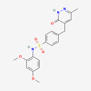 molecular formula C20H21N3O5S B6013413 N-(2,4-dimethoxyphenyl)-4-[(6-methyl-3-oxo-2,3-dihydro-4-pyridazinyl)methyl]benzenesulfonamide 