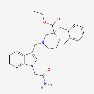 molecular formula C27H33N3O3 B6013425 ethyl 1-{[1-(2-amino-2-oxoethyl)-1H-indol-3-yl]methyl}-3-(2-methylbenzyl)-3-piperidinecarboxylate 