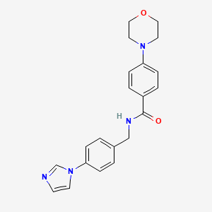 molecular formula C21H22N4O2 B6013444 N-[4-(1H-imidazol-1-yl)benzyl]-4-(4-morpholinyl)benzamide 