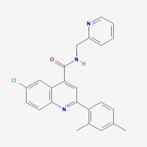molecular formula C24H20ClN3O B6013446 6-chloro-2-(2,4-dimethylphenyl)-N-(2-pyridinylmethyl)-4-quinolinecarboxamide 