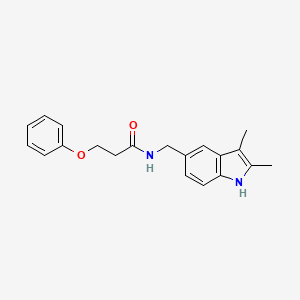 molecular formula C20H22N2O2 B6013450 N-[(2,3-dimethyl-1H-indol-5-yl)methyl]-3-phenoxypropanamide 