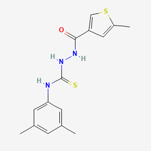molecular formula C15H17N3OS2 B6013457 N-(3,5-dimethylphenyl)-2-[(5-methyl-3-thienyl)carbonyl]hydrazinecarbothioamide 
