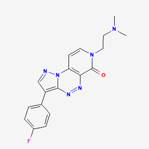 molecular formula C18H17FN6O B6013490 7-[2-(dimethylamino)ethyl]-3-(4-fluorophenyl)pyrazolo[5,1-c]pyrido[4,3-e][1,2,4]triazin-6(7H)-one 