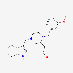 2-[4-(1H-indol-3-ylmethyl)-1-(3-methoxybenzyl)-2-piperazinyl]ethanol