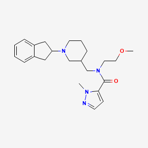 molecular formula C23H32N4O2 B6013518 N-{[1-(2,3-dihydro-1H-inden-2-yl)-3-piperidinyl]methyl}-N-(2-methoxyethyl)-1-methyl-1H-pyrazole-5-carboxamide 
