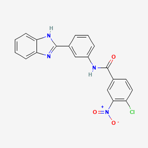 molecular formula C20H13ClN4O3 B6013520 N-[3-(1H-benzimidazol-2-yl)phenyl]-4-chloro-3-nitrobenzamide 