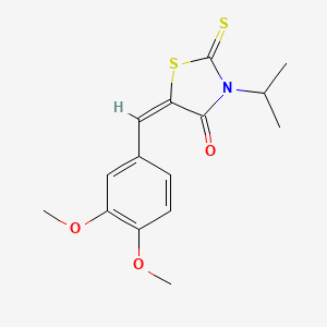 molecular formula C15H17NO3S2 B6013521 5-(3,4-dimethoxybenzylidene)-3-isopropyl-2-thioxo-1,3-thiazolidin-4-one 