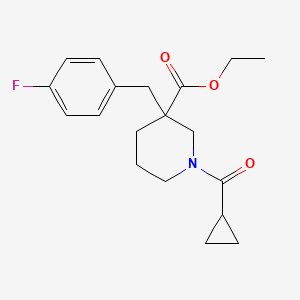 molecular formula C19H24FNO3 B6013559 ethyl 1-(cyclopropylcarbonyl)-3-(4-fluorobenzyl)-3-piperidinecarboxylate 