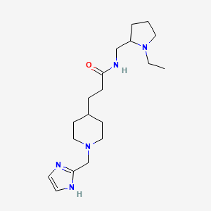 N-[(1-ethyl-2-pyrrolidinyl)methyl]-3-[1-(1H-imidazol-2-ylmethyl)-4-piperidinyl]propanamide