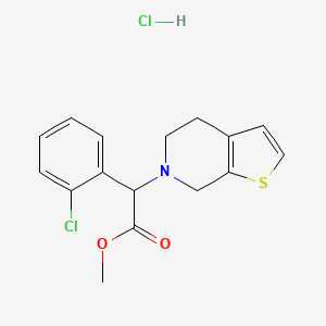 molecular formula C16H17Cl2NO2S B601359 2-(2-氯苯基)-2-(4,5-二氢噻吩并[2,3-c]吡啶-6(7H)-基)乙酸甲酯盐酸盐 CAS No. 144750-52-7