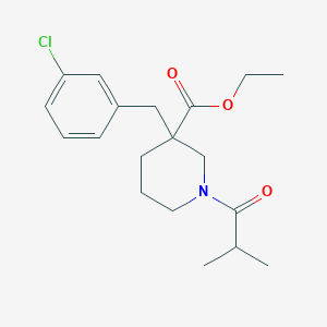 molecular formula C19H26ClNO3 B6013598 ethyl 3-(3-chlorobenzyl)-1-isobutyryl-3-piperidinecarboxylate 