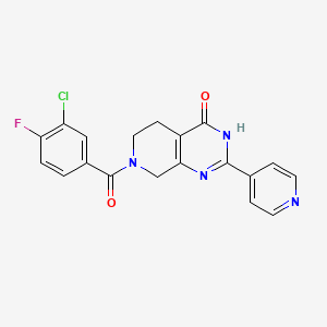 molecular formula C19H14ClFN4O2 B6013607 7-(3-chloro-4-fluorobenzoyl)-2-pyridin-4-yl-5,6,7,8-tetrahydropyrido[3,4-d]pyrimidin-4(3H)-one 