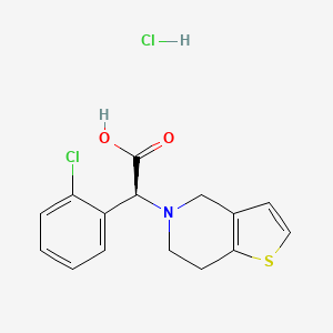 molecular formula C15H15Cl2NO2S B601362 (S)-2-(2-Chlorophenyl)-2-(6,7-dihydrothieno[3,2-c]pyridin-5(4H)-yl)acetic acid hydrochloride CAS No. 144750-42-5