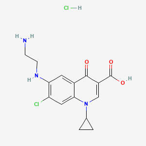molecular formula C15H16ClN3O3. HCl B601369 6-(2-氨基乙基氨基)-7-氯-1-环丙基-4-氧代喹啉-3-羧酸；盐酸盐 CAS No. 528851-30-1