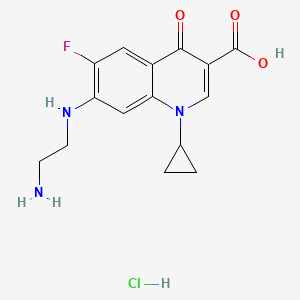 molecular formula C15H16FN3O3. HCl B601371 去乙烯环丙沙星盐酸盐一水合物 CAS No. 528851-31-2