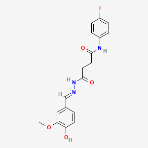 molecular formula C18H18IN3O4 B6013866 3-{N'-[(E)-(4-Hydroxy-3-methoxyphenyl)methylidene]hydrazinecarbonyl}-N-(4-iodophenyl)propanamide 